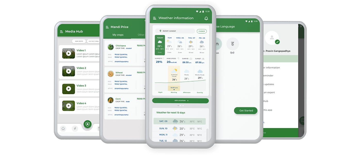 Krishi Sakha app — weather, crop calendar, mandi prices and insurance education